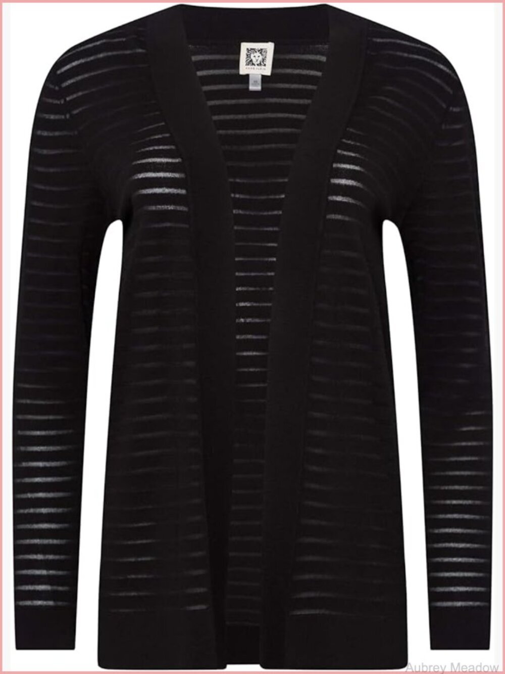 Sheer Stripe Cardigan - Lightweight Knit Open Front Layering Piece